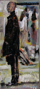 Linie 4.7, oil on canvas, 40 x 18 cm