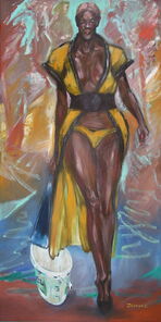 Immerfrau 2, Malerei einer Frau in der Immermannstraße