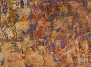 Abstraktes Bild in blau und orange