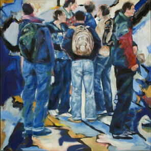 Gleis 108 Mitte, oil on canvas, 200 x 200 cm