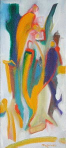 Montag 16.05 Uhr, oil on canvas, 60 x 26 cm