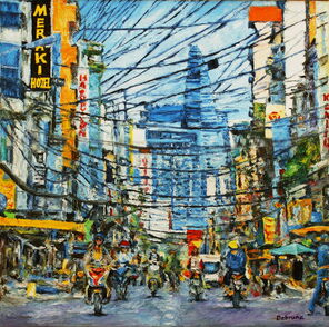 Landschaft mit Stadt