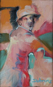 Linie 727, oil on canvas, 30 x 18 cm