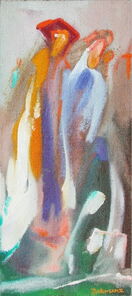 Montag 16.25 Uhr, oil on canvas, 60 x 26 cm