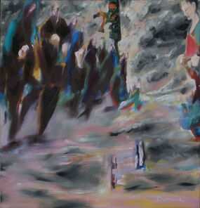 Ecke Heinrich-Heine 11, oil on canvas, 130 x 125 cm