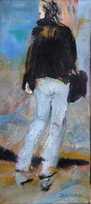 Montag 5.25 Uhr, oil on canvas, 60 x 26 cm