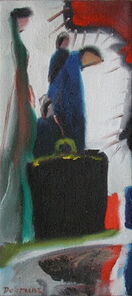 Montag 6.20 Uhr, oil on canvas, 60 x 26 cm