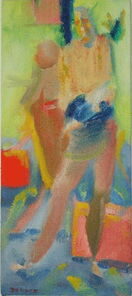 Montag 9.55 Uhr, oil on canvas, 60 x 26 cm