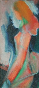 Montag 10.30 Uhr, oil on canvas, 60 x 26 cm