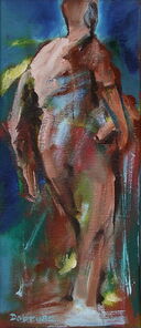 Montag 20.00 Uhr, oil on canvas, 60 x 26 cm