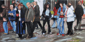 Ecke Jan 1, oil on canvas, 40 x 80 cm