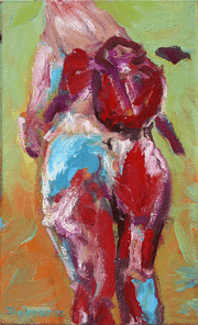 Linie 6.3, oil on canvas, 40 x 25 cm