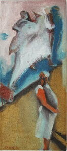 Montag 11.10 Uhr, oil on canvas, 60 x 26 cm