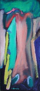 Montag 13.35 Uhr, oil on canvas, 60 x 26 cm