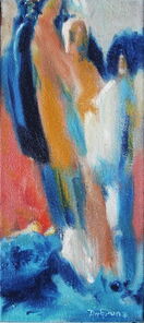 Montag 18.55 Uhr, oil on canvas, 60 x 26 cm