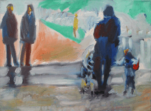 Ecke Heinrich-Heine 2, oil on canvas, 60 x 80 cm