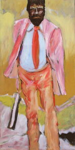 Immermann 3, Malerei eines Mannes in der Immermannstrasse