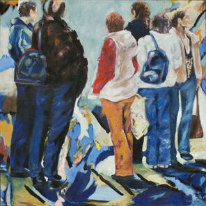 Gleis 108 Rechts, oil on canvas, 200 x 200 cm