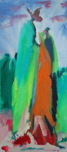 Montag 13.50 Uhr, oil on canvas, 60 x 26 cm