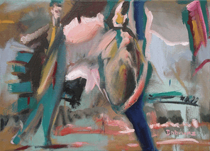 Gleis 15, oil on canvas, 50 x 70 cm