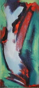 Montag 7.40 Uhr, oil on canvas, 60 x 26 cm