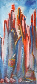 Montag 15.55 Uhr, oil on canvas, 60 x 26 cm