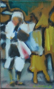 Linie 336, oil on canvas, 35 x 21 cm