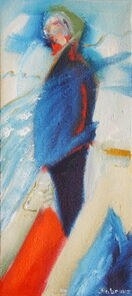 Montag 17.20 Uhr, oil on canvas, 60 x 26 cm