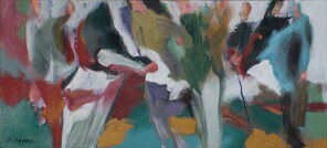 Ecke Karl Marx 3, oil on canvas, 40 x 90 cm