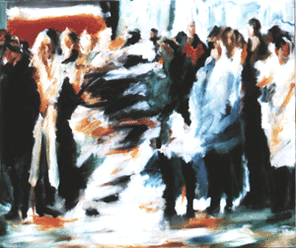 Gleis003, oil on canvas, 130 x 160 cm