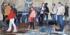 Gleis 18, oil on canvas, 40 x 80 cm