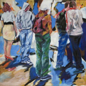 Gleis 108 Links, oil on canvas, 200 x 200 cm