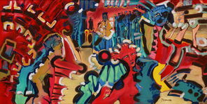 Aleppo 1, oil on canvas, 100 x 200 cm