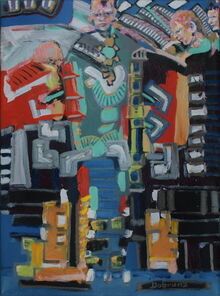 Bürotag 200416 mr, oil on canvas, 80 x 60 cm