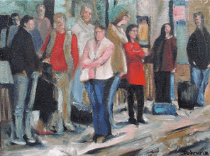 Gleis 17, oil on canvas, 60 x 80 cm