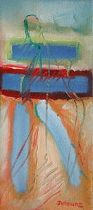 Montag 6.40 Uhr, oil on canvas, 60 x 26 cm