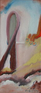 Montag 7.15 Uhr, oil on canvas, 60 x 26 cm