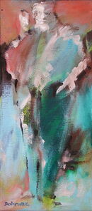 Montag 19.55 Uhr, oil on canvas, 60 x 26 cm