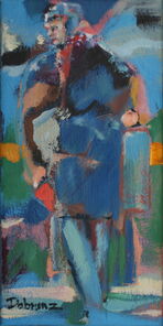 Linie 724, oil on canvas, 40 x 20 cm