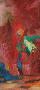 Montag 8.45 Uhr, oil on canvas, 60 x 26 cm