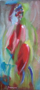 Montag 14.00 Uhr, oil on canvas, 60 x 26 cm