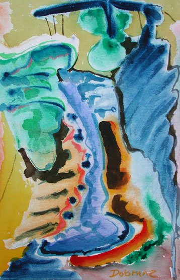 Heimlich braut Mime den Gifttrunk, Mischtechnik auf Papier