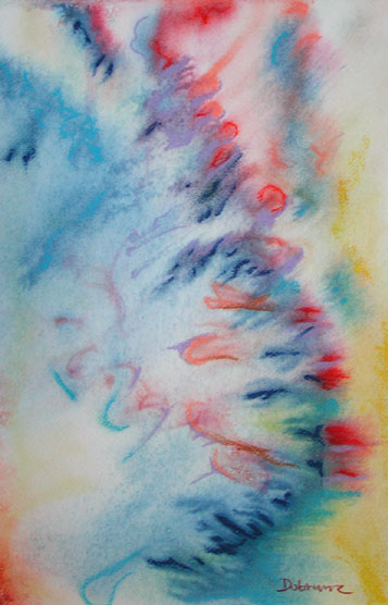 Die Zukunft in ihrem Schoss, Mischtechnik auf Papier